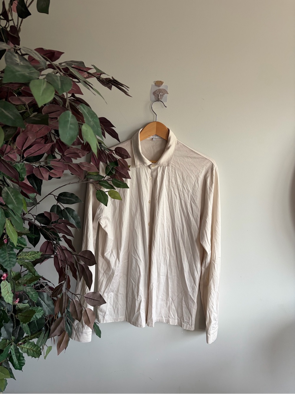 Reiss Men's Button-Down Shirt in Light Cream